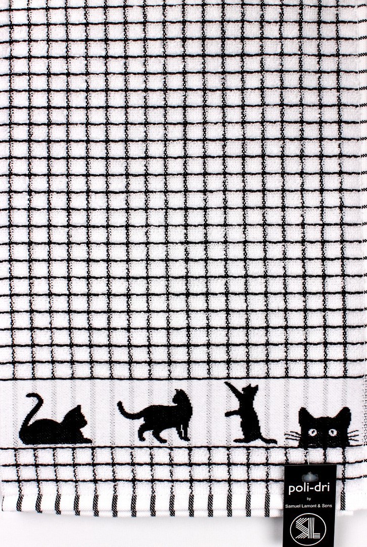 Samuel Lamont Poli Dri Black Cats tea towel Code:TT-706JCATS. image 0